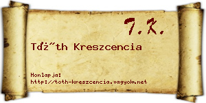 Tóth Kreszcencia névjegykártya